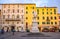 Lucca, Italy, September 13, 2018: monument statue Giuseppe Garibaldi and buildings