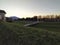 Lucca, Italy, view from the old city wall in the evening.