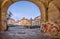 Lucca, Italy. View of Piazza dell`Anfiteatro square