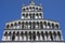 Lucca, Old city street view, Renaissance Style Church, Italy, Europe