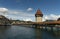 Lucerne cityscape, Switzerland. Chapel Bridge Kapellbrucke and