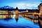 Lucerne Old town, Switzerland, in blue evening light