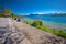 Lucerne promenade with Pilatus mountain and Lucerne lake, Switzerland, Europe