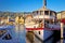 Lucerne waterfront steamboat and architecture view