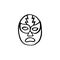 Lucha libre, luchador mexican wrestling mask doodle icon, vector illustration