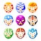 Lucha libre, luchador mexican wrestling masks color vector icons