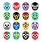 Lucha libre mexican wrestling masks icons
