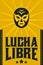 Lucha Libre, Wrestling spanish text Mexican wrestler mask design