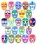 Luchador or fighter mask set. Hand-drawn lucha libre free fight masks