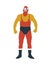 Luchador mexican wrestler doodle icon, vector illustration