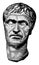Lucius Cornelius Sulla Felix, A sculpture of the head, vintage engraving