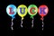 Luck - a random positive event, unpredictable coincidence, the inscription alphabet on balloons colored latex. The colors green,