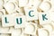 Luck word made by leter pieces