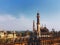 Lucknow city scape horizon viewed from top of bara imambara. lucknow tourism