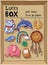 Lucky amulets and happy symbols collection in a cardboard box