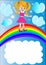 Lucky child goes on rainbow
