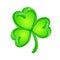 Lucky clover logo. St Patricks Day shamrock vector illustration