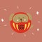 Lucky Dog Daruma Japanese lucky charm cute cartoon illustration doodle style