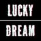 Lucky Dream slogan, Holographic and glitch typography, tee shirt graphic, printed design