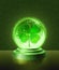 Lucky four-leaf clover inside the crystal ball