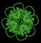 Lucky four leaf neon shamrock