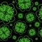 Lucky four leaf shamrock - seamless pattern