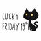 Lucky Friday 13th black cat cartoon