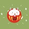 Lucky Goat Daruma Japanese lucky charm cute cartoon illustration doodle style