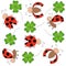 Lucky happy ladybugs with shamrock