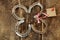 Lucky horseshoes with blank gift tag