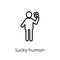 lucky human icon. Trendy modern flat linear vector lucky human i