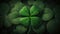Lucky Irish four leaf clover in the field background St. patrick\\\'s day theme generative AI