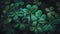 Lucky Irish Four Leaf Clover in the Field for St. Patricks Day. Close up of a bunch of green clover. Generative AI wallpaper
