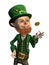 Lucky Leprechaun Flipping a Coin