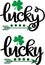 Lucky, so lucky, green clover, so lucky, shamrock, lucky clover vector illustration file