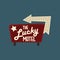 The Lucky motel retro street signboard, vintage banner with lights vector Illustration
