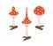 Lucky mushrooms, fly agarics ornaments for Christmas holiday. Retro Xmas decoration, amanita baubles. Festive winter