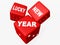 Lucky new year dice red isolated - 3d rendering