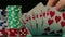 Lucky poker player catches royal flush, successful person wins a game, POV