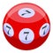 Lucky seven ball icon, isometric style