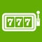 Lucky seven on slot machine icon green