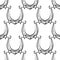 Lucky silhouette horseshoes seamless pattern