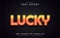 Lucky text, orange neon text effect