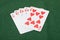 Lucky winning hand of poker cards