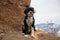 Lucy sitting on a rock on the Kettle Valley Rail Trail on Okanagan Falls