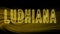 Ludhiana Gold glitter lettering, Ludhiana Tourism and travel, Creative typography text banner