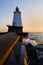 Ludington Pier Lighthouse at Sunset - Michigan