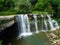 Ludlowville Falls NY cave visible under ledge