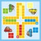 Ludo, car and animals, board game for children