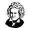 Ludwig van Beethoven.Vector portrait of Mark Twain